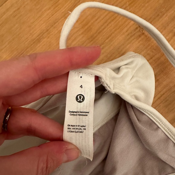 Long line white/off white sports bra from Lululemon size 4–like new!! - Picture 2 of 3
